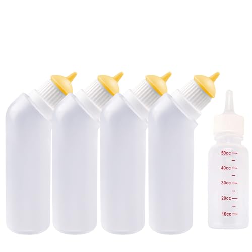 Gufastoe 5Pcs Haustier Fütterung Mini Silikon Nippel mit Flasche für Welpen Hund Katze oder andere Haustiere (Modell 4) von Gufastoe