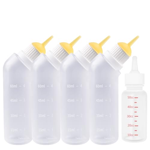 Gufastoe 5Pcs Haustier Fütterung Original Silikon Nippel mit Flasche für Welpen Hund Katze oder andere Haustiere (Modell 5) von Gufastoe