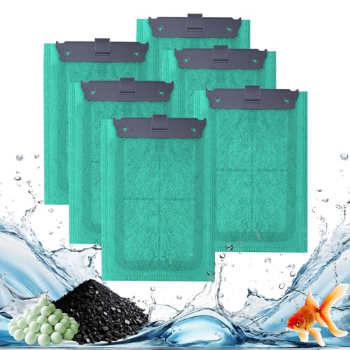 Gufastoe Ersatz Filterpads Kompatibel für Tetra EasyCrystal Filter 250, für die Tetra EasyCrystal FilterBox 300 Geeignet,6 Stück Ersatz Filterpads mit Aktiv-Kohle und Zeolithe hinzugefügt von Gufastoe