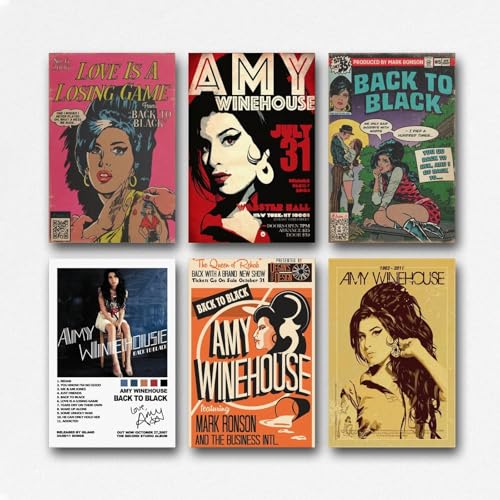 Gufatoo Amy-Poster, Weinhaus, Musikalbum, Vintage-Cover, Musikposter für Zimmer, ästhetische Leinwand, Wandkunst, Schlafzimmerdekoration, 20 x 30 cm von Gufatoo