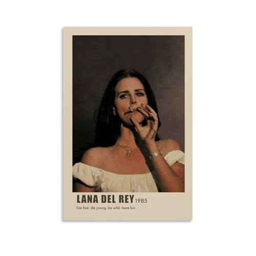 Gufatoo Lana Poster Del Rey Musik, Vintage-Cover, Musikposter für Zimmer, ästhetische Leinwand, Wandkunst, Schlafzimmerdekoration, 30 x 45 cm von Gufatoo