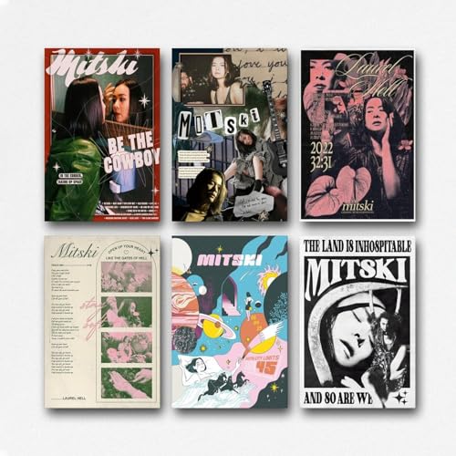 Gufatoo Mitski-Poster, Musik, Comic, Vintage, Cover-Musikposter für Zimmer, ästhetische Leinwand, Wandkunst, Schlafzimmerdekoration, 20 x 30 cm von Gufatoo