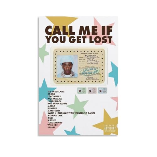 Tyler Poster "The Creator Call Me If You Get Lost", Musikalbum, Musikposter für Zimmer, ästhetische Leinwand, Wandkunst, Schlafzimmerdekoration, 30 x 45 cm von Gufatoo