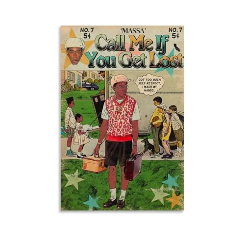 Tyler Poster "The Creator Rapper Call Me If You Get Lost", Comic-Poster, Vintage-Musikposter für Zimmer, ästhetische Leinwand, Wandkunst, Schlafzimmerdekoration, 20 x 30 cm von Gufatoo