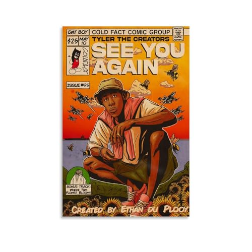 Tyler Poster The Creators Rapper, Musikalbum, Comics, Vintage-Musikposter für Zimmer, ästhetische Leinwand, Wandkunst, Schlafzimmerdekoration, 40 x 60 cm von Gufatoo