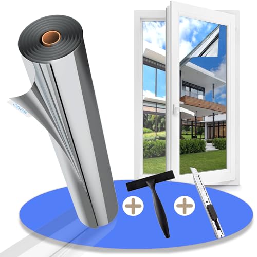 Gufoltie UV-Schutz Sonnenschutzfolie Fenster innen oder außen 89.6 * 400cm Spiegelfolie Fenster Sichtschutz Selbstklebend Fensterfolie Rückstandslose thermofolie Fenster gegen hitze Silber Gufoltie UV-Schutz Sonnenschutzfolie Fenster innen oder außen 89.6 * 400cm Spiegelfolie Fenster Sichtschutz Selbstklebend Fensterfolie Rückstandslose thermofolie Fenster gegen hitze Silber von Gufoltie