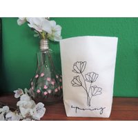 Lichtbeutel Led Windlicht Gestickt Blumen Frühling Camping Terasse von Guggarella