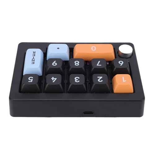 Gugxiom 12 Taste Mechanical Gaming -Tastatur, RGB Backlight One Handed Makro Programmierbares Tastatur Tragbar mit Joystick und Knopfsteuerung für PC -Spiele (Black) von Gugxiom