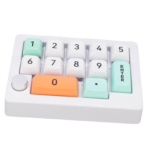 Gugxiom 12 Taste Mechanical Gaming -Tastatur, RGB Backlight One Handed Makro Programmierbares Tastatur Tragbar mit Joystick und Knopfsteuerung für PC -Spiele (White) von Gugxiom