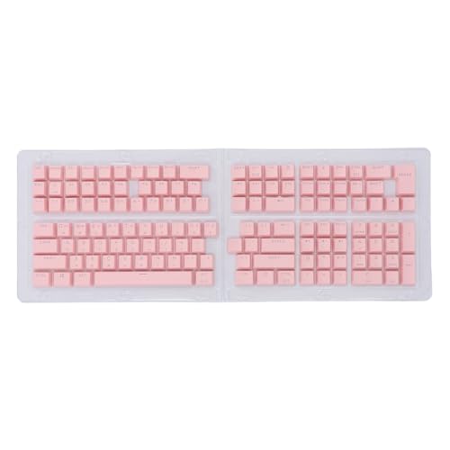 Gugxiom 132 Tasten Koreanische Tastenkappen, OEM-Höhe Tastenkappe Ersatz für 61 62 64 68 72 75 84 87 88 98 100 104 108 Mechanische Tastatur (PINK) von Gugxiom