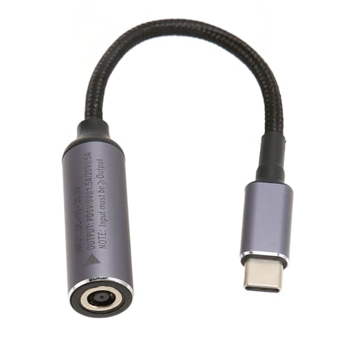 Gugxiom 17,4 cm DC-Buchse auf Typ-C-Stecker, 100 W Schnellladung, DC 6,0 Mm X 3,7 Mm Eingang auf USB-C-Ausgang, Adapter für Mobiltelefone, Laptops von Gugxiom