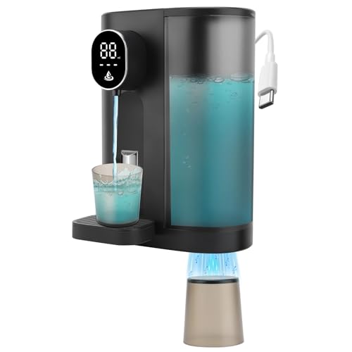 Gugxiom Automatic Mouthwash Dispenser, 600ML Mundwasser Spender, with 2 Reusable Cup, Elektrischer Wall Mounted Dispenser for Bathroom, 4 Gears Adjustable, LED Display, for Kids and Adults (Schwarz) von Gugxiom