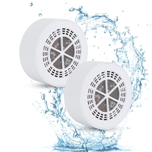 Gugxiom Bath Ball Filter, 2.500 Gallonen Badewanne Wasserfilter mit Griffen, 8 Stufen Bad Filter, Entfernen Sie Verunreinigungen Verbessern die Wasserqualität zu Weicher BPA Frei (2 Filter) von Gugxiom