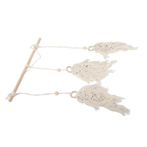 Gugxiom Bohemian Handgewebten Dekorativen Wandteppich für Wohnzimmer Schlafzimmer Esszimmer Pendellefotografie Hintergrund Requisiten 45x90 Cm, Natürliches Baumwollseilholz für Wohnkultur von Gugxiom