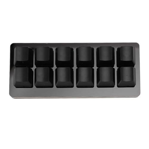 Gugxiom Einhändig Programmierbare Mechanische Tastatur, 12 Tasten RGB Multifunktionale Mechanische Gaming-Tastatur, Programmierbare Makrotastatur, Einhandtastatur für (Black) von Gugxiom