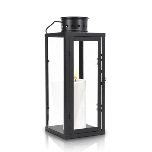 Gugxiom Laternen Schwarz, Gartenlaterne Deko für Kerze, Kerzenlaterne Groß Outdoor, Windlicht Metall Deko für Wohnzimmer, Balkon, Garten & Indoor Gugxiom Laternen Schwarz, Gartenlaterne Deko für Kerze, Kerzenlaterne Groß Outdoor, Windlicht Metall Deko für Wohnzimmer, Balkon, Garten & Indoor von Gugxiom