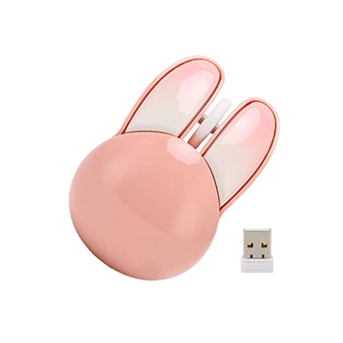 Gugxiom M6 Wireless Mouse Mouse Wireless, 2,4 GHz Rabbit Mouse USB Wireless Mouse, Kleine Leichte Maiden Cute Wireless Mouse Ergonomie, DPI1200 Kompatibel mit Windows (Sakura-Pink) von Gugxiom