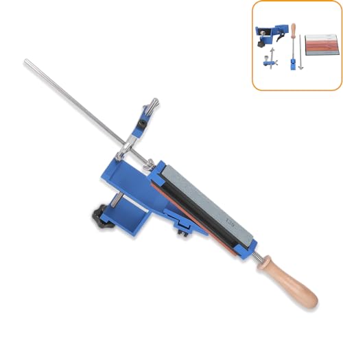 Gugxiom Professioneller Messerschärfer mit Festem Winkel, 360° Horizontale Drehung, Schnellclip-Schärfset mit 6 SchärfsteinenProfessional Chef-Messerschärfset mit Festem Winkel von Gugxiom