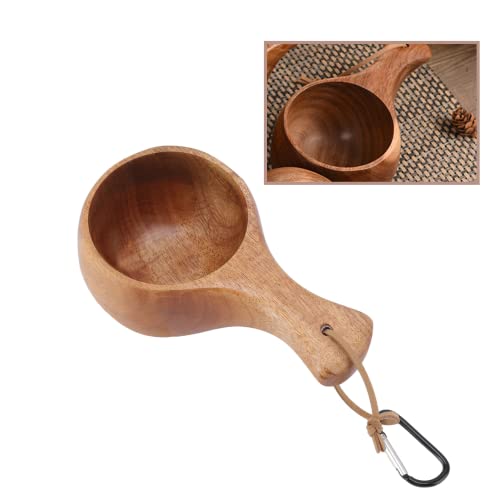 Holzbecher, Camp-Becher aus Poliertem Holz mit Lane-Seil-Design, Akazienholz in Lebensmittelqualität, Holz-Teetasse für Heiße Milch, Tee, Kaffee Usw. von Gugxiom