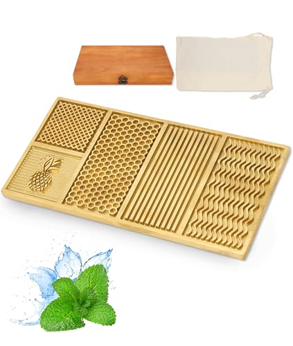 Messing-Designer-Eistablett, DIY-Eistablett aus Kupfer für Whisky, Bourbon und Cocktails, Moderne Eisform-Würfelstempelplatte Zum Basteln, 8,26 X 4,33 X 0,78 Zoll, von Gugxiom