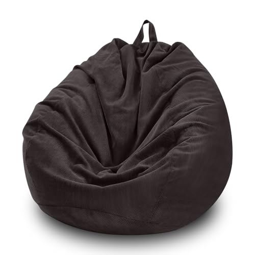 Sitzsack Stuhl Abdeckung (keine Füllung), Gefüllte Tier Lagerung Sitzsack Stuhl Abdeckung, Cord stopfbar Sitzsack Haustiere Hunde/Katzen Lazy Beds für die Organisation von Plüschtieren（dunkelgrau） von Gugxiom