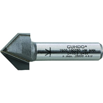 HW-V-Nutfräser Z2 S8 D16 90° von Guhdo