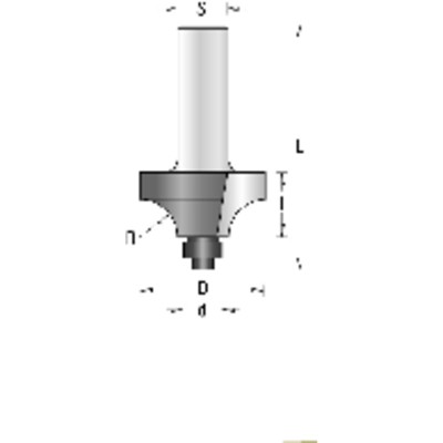 HW-Viertelstabfräser Schaft-ø8mm Z2 D28,7 R8 d9,5 von Guhdo