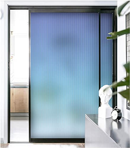 Fenster Milchglasfolie Statische Fensterfolie Selbsthaftend Blickdicht Sichtschutzfolie Window Film Fensterfolien Anti-Uv Folie Für Zuhause Badzimmer Oder Büro Blau 73x150cm von GuiSoHn