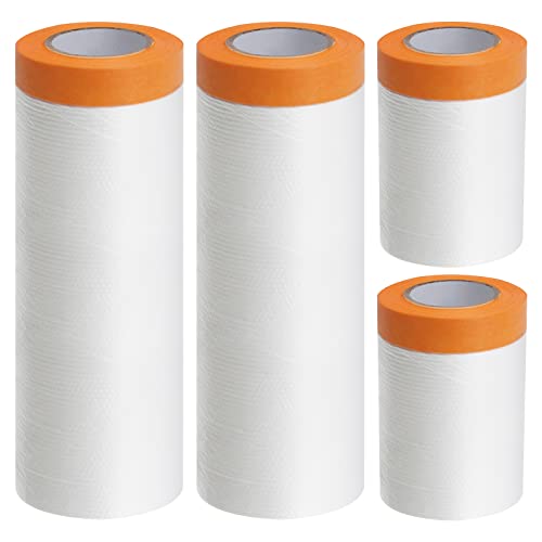 4Rollen Abdeckfolie mit Klebeband(270cm+240cm+55cm),Transparent Abdeckfolie mit Gewebeklebeband,Maler Abdeckfolie Selbstklebend, PET Masker Tape UV Beständig Masker Tape Malerkrepp zum Staubschutz 4Rollen Abdeckfolie mit Klebeband(270cm+240cm+55cm),Transparent Abdeckfolie mit Gewebeklebeband,Maler Abdeckfolie Selbstklebend, PET Masker Tape UV Beständig Masker Tape Malerkrepp zum Staubschutz von Guichangkai