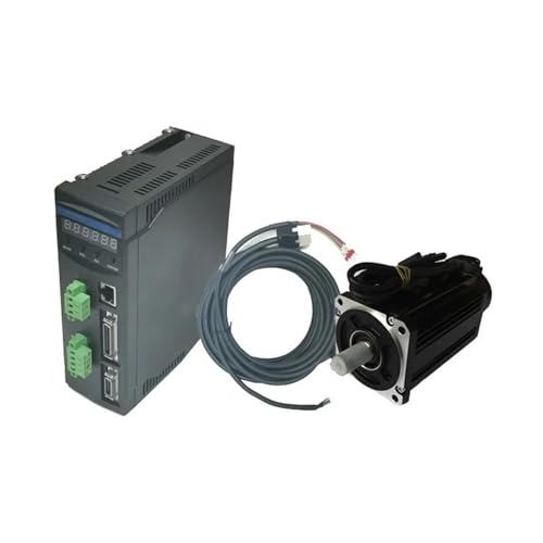 Getriebemotor 1 Stück 750 W 730 W 1 kW AC-Servomotor-Treiber-Set, 90 mm Rahmen, AC-Servomotor mit Bremstreiber, 3 Meter Kabel-Controller Variabler(1kw 4N.m) von GuidNaurys
