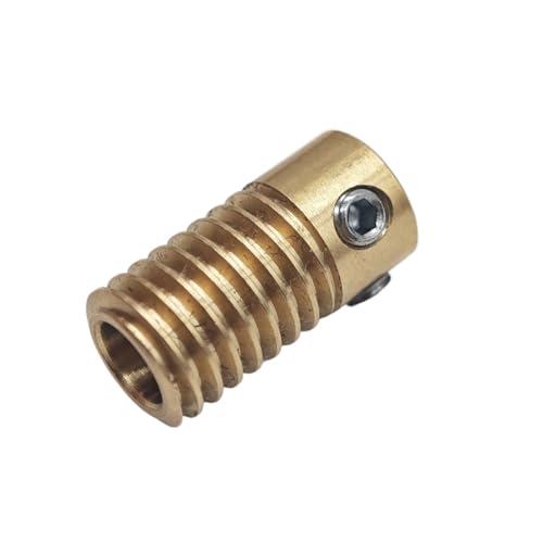 GuidNaurys 0,5 Modul Kupfer Schritt Schneckengetriebe Stange 20mm Lange Turbine Getriebe 0,5 M Turbine Schneckenwelle Eingriffswinkel(10mm oD 6MM BORE) von GuidNaurys