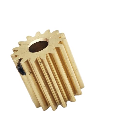 GuidNaurys 0,5 Modul Messing Stirnrad 16 Zähne 17 Zähne Zylinderrad 3mm bis 5mm Bohrung 0,5M 16T 17T Ritzel M3 Schraube Getriebe(17 teeth 4mm bore) von GuidNaurys