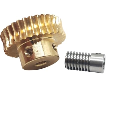 GuidNaurys 0,8 Modul 35 Zähne Schneckenradsatz Kupfer 1:35 Übersetzungsverhältnis Turbinenschneckenreduzierung Eingriffswinkel(Bore 6mm rod 6mm gear) von GuidNaurys