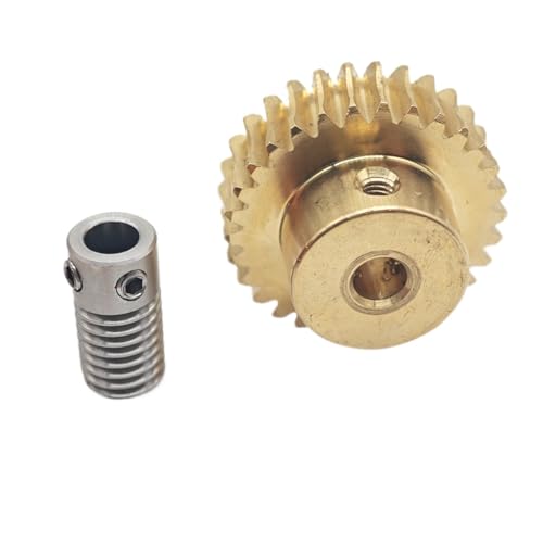 GuidNaurys 0,8 Modul Schneckengetriebesatz 60T Kupferturbinengetriebe 1:60 Untersetzungsverhältnis 13,6 x 26 mm Schneckenwelle Eingriffswinkel(Bore 6mm rod 10mm gear) von GuidNaurys