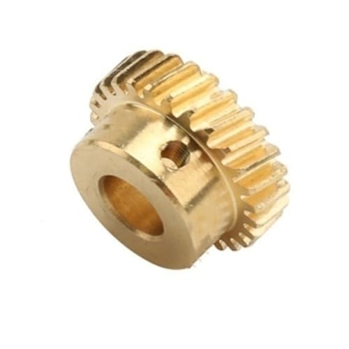 GuidNaurys 1,5 Modul 30 Zähne Rechtshändiges Messing-Schrägzahnrad 1,5 M 30 Zähne Versetztes Spiralzahnrad 45 Grad Schrägzahnrad Eingriffswinkel(50mm step 16mm bore) von GuidNaurys