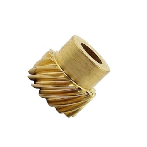 GuidNaurys 1 Modul 13 Zähne Messing Schrägverzahnung 45 Grad versetzte Welle Spiralgetriebe 1M 13T Schrägverzahnung Ritzel Eingriffswinkel(Right rotate 6.35mm bore) von GuidNaurys