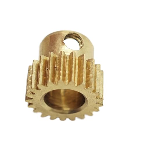 GuidNaurys 1 Stück 0,5 M 19T Stirnrad mit Stufe 8 mm Kupferstufe Zylinderrad 0,5 Modul 19 Zähne Ritzel mit geraden Zähnen M3 Schraube Getriebe(3.17mm bore) von GuidNaurys