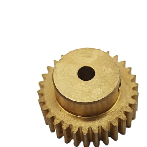 GuidNaurys 1 Stück 0,5 M 48 Zähne Messing-Stirnradgetriebe 0,5 Modul 48 Zähne Stirnradgetriebe mit Schritt 25 mm Durchmesser Motorritzel M3 Schraube Getriebe(12mm bore) von GuidNaurys