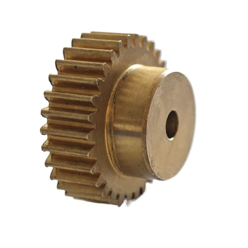 GuidNaurys 1 Stück 0,5 M 71 Zähne Kupfer-Stirnrad 0,5 Modul 71 Zähne Übertragung gerade Zähne Schritt zylindrisches Zahnrad Treiber Ritzel M3 Schraube Getriebe(Step 15mm bore 6mm) von GuidNaurys