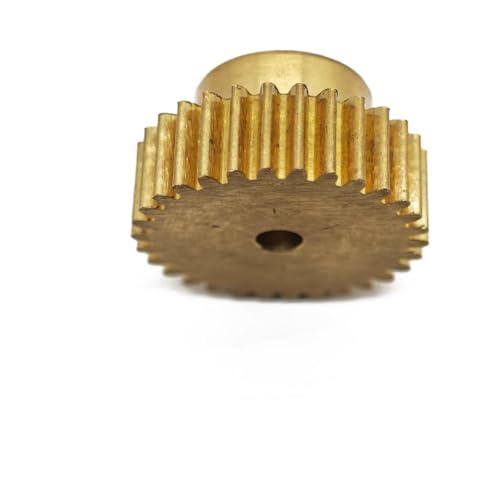 GuidNaurys 1 Stück 0,5 M 74 Zähne Messingritzel mit geraden Zähnen, 38 mm Durchmesser, zylindrisches Zahnrad, 0,5 Modul, 74 Zähne, Stirnrad mit Schritt-M3-Schraube Getriebe(4MM BORE) von GuidNaurys