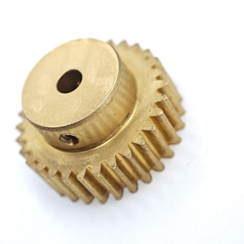 GuidNaurys 1 Stück 0,5 M 86 Zähne Messing-Stirnrad mit Stufe 5 mm Zähne Dickes gerades Ritzel 0,5 Modul 86 Zähne Zylinderrad M3 Schraube Getriebe(10mm bore) von GuidNaurys
