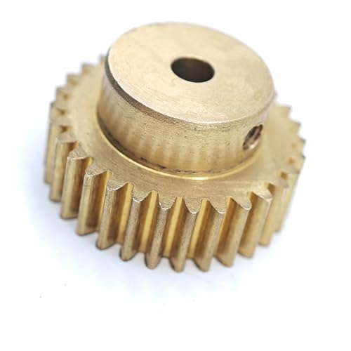 GuidNaurys 1 Stück 0,5 Modul 58 Zähne Kupferritzel 30 mm Durchmesser Zylinderrad mit Schritt 0,5 M 58 Zähne gerade Zähne Stirnrad M3 Schraube Getriebe(9mm bore) von GuidNaurys