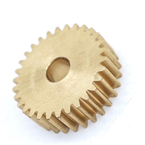 GuidNaurys 1 Stück 0,5 Modul 60 Zähne Stirnradgetriebe 31 mm Durchmesser 5 mm dick Messing Flachritzel 0,5 M 60 T gerade Zähne Stirnrad Getriebe(10mm bore) von GuidNaurys