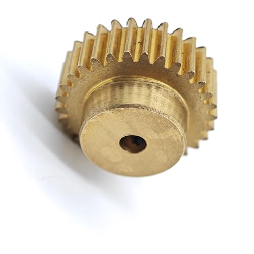 GuidNaurys 1 Stück 0,5 Modul 63 Zähne Kupfer-Zylinderrad 0,5 M 63 T gerade Zähne Stirnrad mit Schritt M3 Schraube Ritzel Motor Getriebe(5mm bore) von GuidNaurys