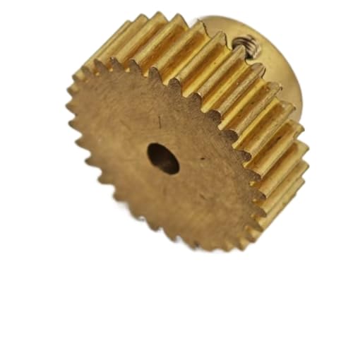 GuidNaurys 1 Stück 0,5 Modul 67 Zähne Messing Stirnrad mit Stufen gerade Zähne Zylinderrad 0,5 M 67 Zähne Mechanisches Getrieberitzel Getriebe(7mm bore) von GuidNaurys