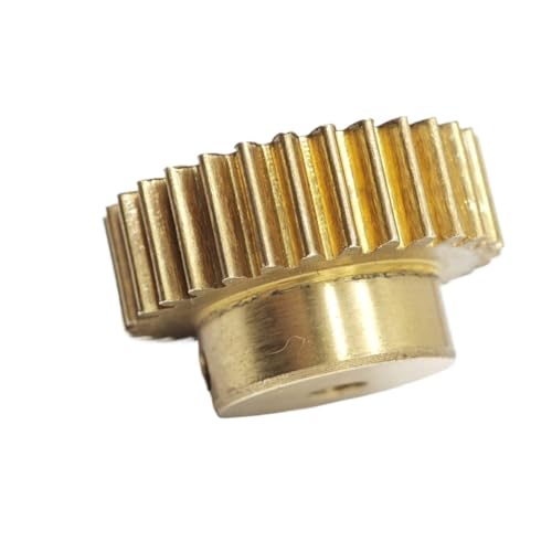 GuidNaurys 1 Stück 0,5 Modul Kupfer Stirnrad mit Schritt 5 mm Zähne Dicke 0,5 M 93T Zylinderrad M3 Schraube Getriebe(9mm bore) von GuidNaurys