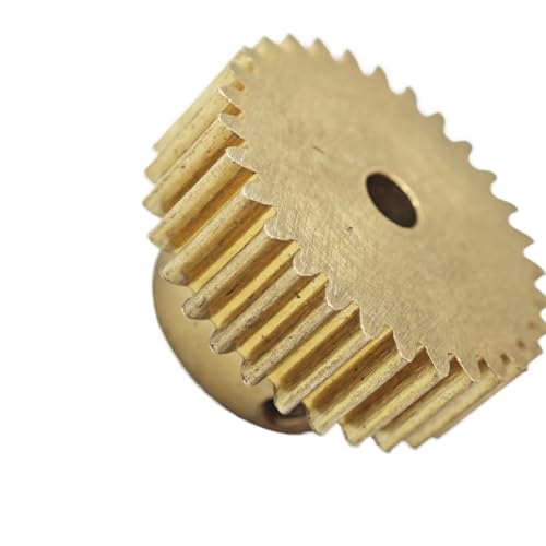 GuidNaurys 1 Stück 100 Zähne Kupfer-Stirnrad mit Stufe 51 mm Durchmesser Gerade Zähne Zylinderrad 0,5 Modul 100T Ritzel M3 Schraube Getriebe(12.7mm bore) von GuidNaurys