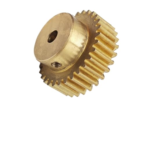 GuidNaurys 1 Stück Kupfer 0,5 Modul 40 Zähne Stirnrad 21mm Durchmesser Stirnrad mit Schritt 0,5M 40T gerade Zähne Ritzel M3 Schraube Getriebe(3.17mm bore) von GuidNaurys