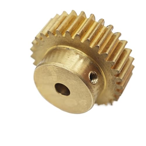 GuidNaurys 1 Stück Messing 0,5 Modul 43 Zähne Stirnrad 5mm Zähne Dickes Ritzel 0,5M 43T Gerades zylindrisches Zahnrad M3 Schraube Getriebe(12.7mm bore) von GuidNaurys