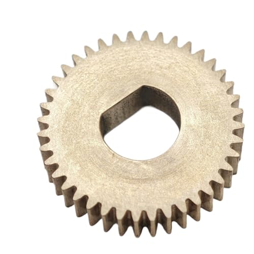 GuidNaurys 1 Stück Messing-Stirnrad 47 Zähne 0,5 Modul Gerade Zähne Getriebezahnrad 0,5 M 47 T Flaches zylindrisches Ritzel D-Loch Getriebe(10x9mm D BORE) von GuidNaurys